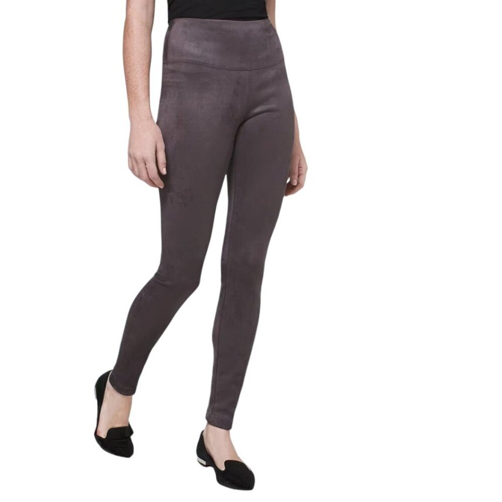 White House Black Market Runway Leggings Faux Suede Stormy Gray